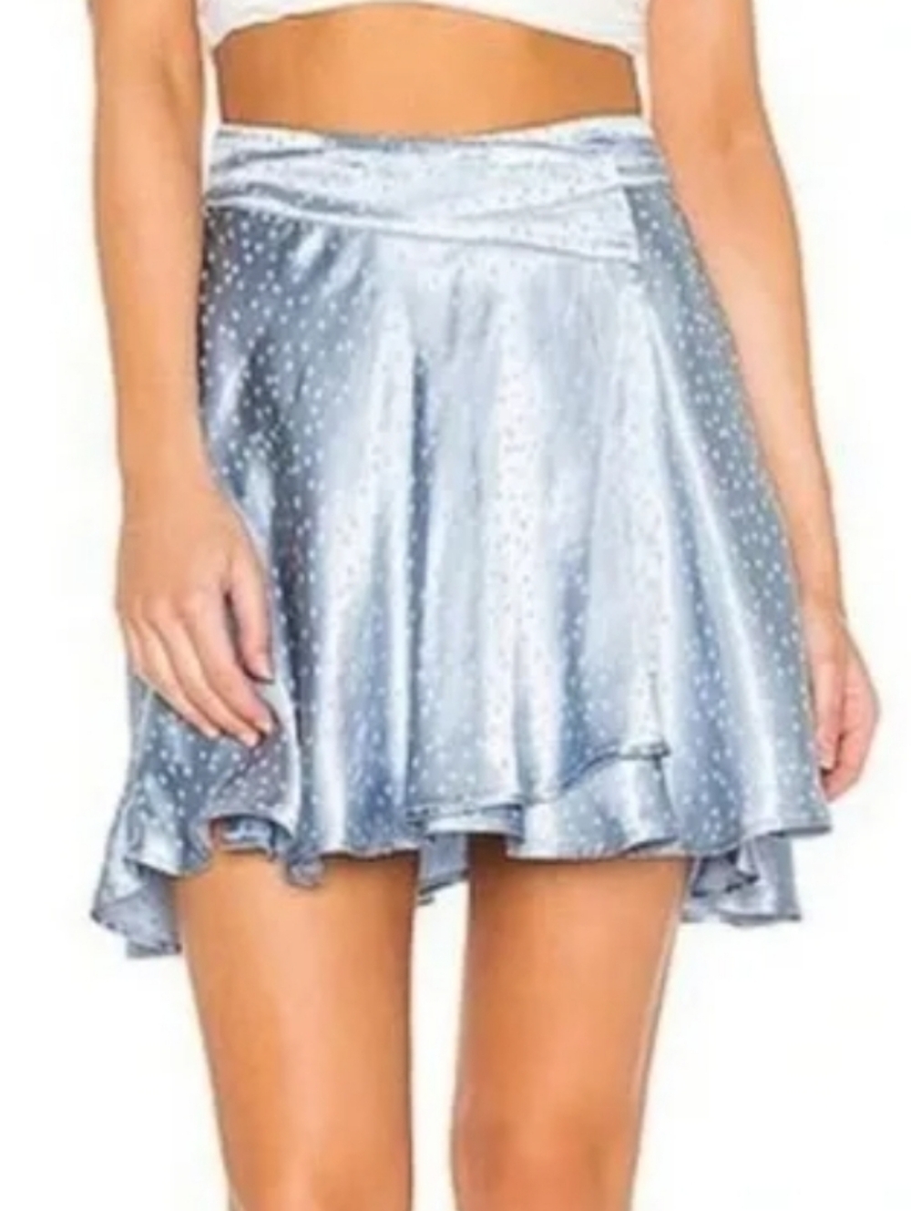 Free People Starstruck Silky Light Blue Skirt. Size 6. 100% Viscose.